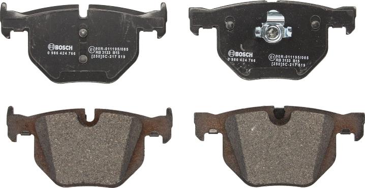 BOSCH 0 986 424 766 - Гальмівні колодки, дискові гальма autozip.com.ua