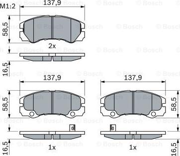 BOSCH 0 986 424 760 - Гальмівні колодки, дискові гальма autozip.com.ua