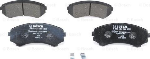 BOSCH 0 986 424 709 - Гальмівні колодки, дискові гальма autozip.com.ua