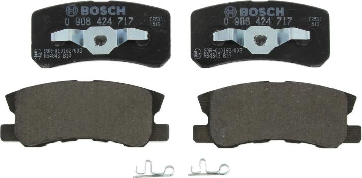 BOSCH 0 986 424 717 - Гальмівні колодки, дискові гальма autozip.com.ua