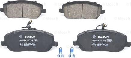 BOSCH 0 986 424 789 - Гальмівні колодки, дискові гальма autozip.com.ua