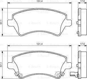 BOSCH 0 986 424 735 - Гальмівні колодки, дискові гальма autozip.com.ua