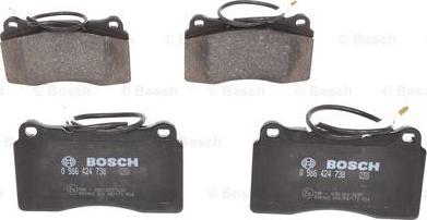 BOSCH 0 986 424 738 - Гальмівні колодки, дискові гальма autozip.com.ua