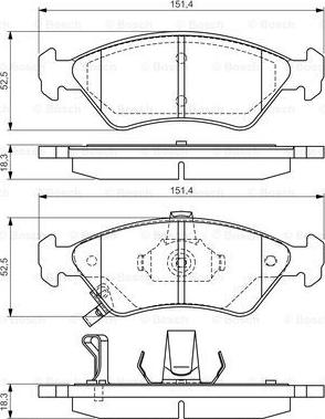 BOSCH 0 986 424 725 - Гальмівні колодки, дискові гальма autozip.com.ua