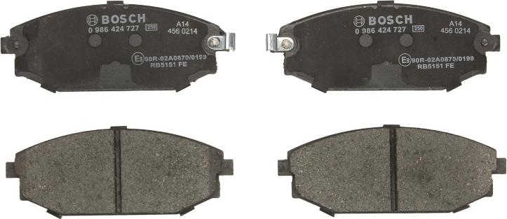 BOSCH 0 986 424 727 - Гальмівні колодки, дискові гальма autozip.com.ua