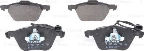 BOSCH 0 986 424 777 - Гальмівні колодки, дискові гальма autozip.com.ua