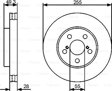 BOSCH 0 986 479 490 - Гальмівний диск autozip.com.ua