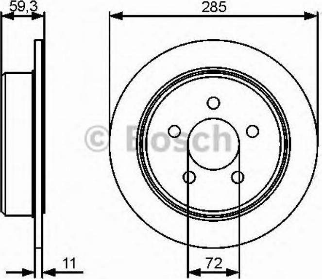 BOSCH 0 986 479 455 - Гальмівний диск autozip.com.ua