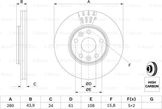 BOSCH 0 986 479 555 - Гальмівний диск autozip.com.ua