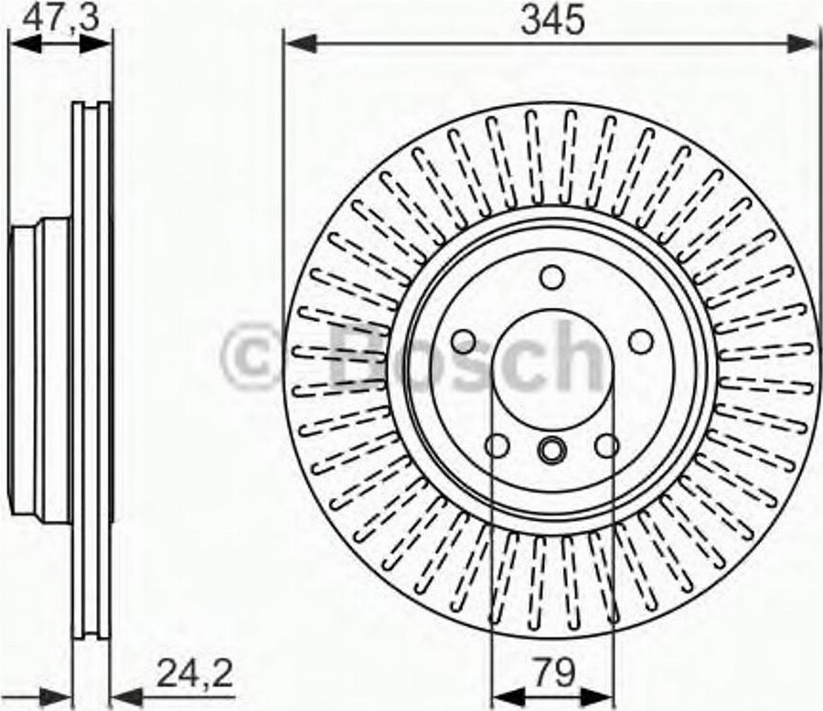 BOSCH 0986479585 - Гальмівний диск autozip.com.ua