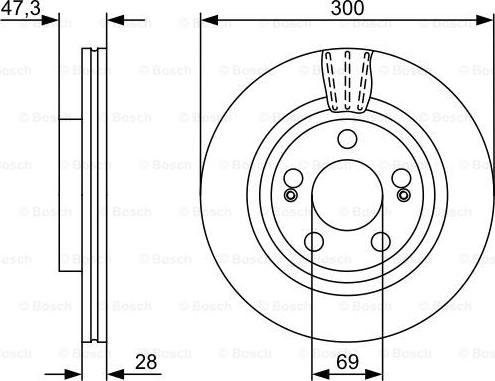 BOSCH 0 986 479 537 - Гальмівний диск autozip.com.ua