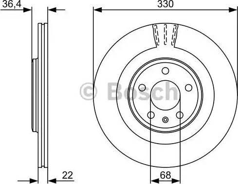 BOSCH 0 986 479 522 - Гальмівний диск autozip.com.ua