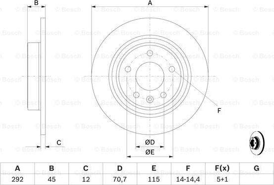 BOSCH 0 986 479 646 - Гальмівний диск autozip.com.ua