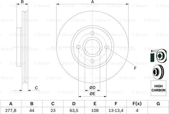 BOSCH 0 986 479 659 - Гальмівний диск autozip.com.ua