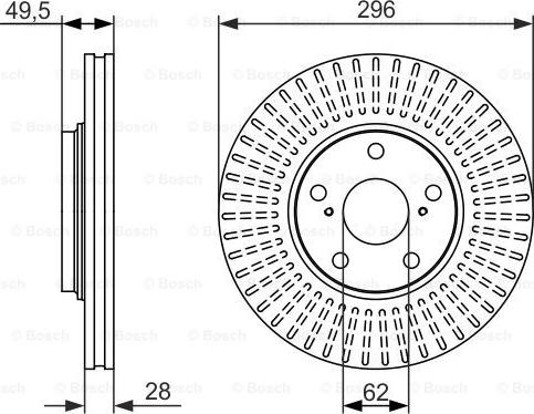 BOSCH 0 986 479 664 - Гальмівний диск autozip.com.ua