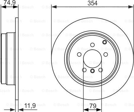 BOSCH 0 986 479 612 - Гальмівний диск autozip.com.ua