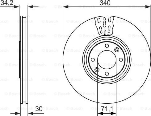 BOSCH 0 986 479 093 - Гальмівний диск autozip.com.ua