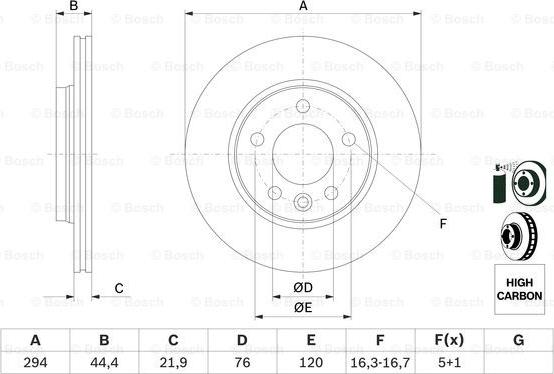 BOSCH 0 986 479 097 - Гальмівний диск autozip.com.ua