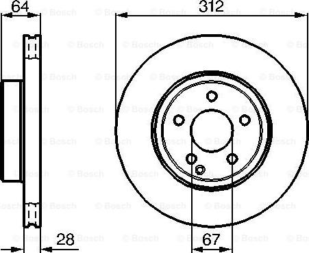 BOSCH 0 986 479 040 - Гальмівний диск autozip.com.ua