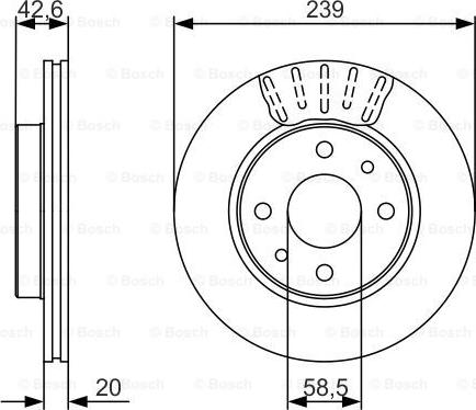 BOSCH 0 986 479 082 - Гальмівний диск autozip.com.ua