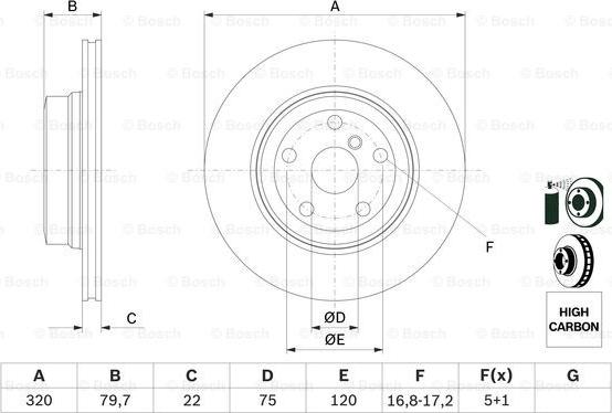 BOSCH 0 986 479 166 - Гальмівний диск autozip.com.ua