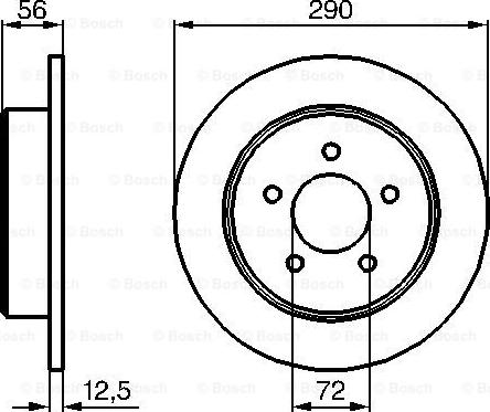 BOSCH 0 986 479 102 - Гальмівний диск autozip.com.ua