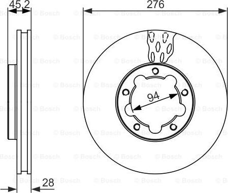 BOSCH 0 986 479 136 - Гальмівний диск autozip.com.ua