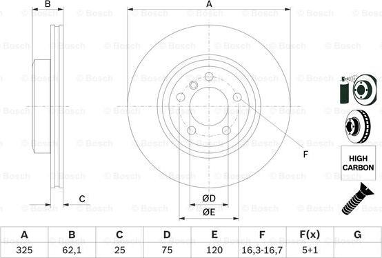 BOSCH 0 986 479 348 - Гальмівний диск autozip.com.ua