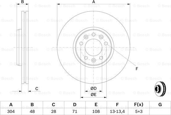 BOSCH 0 986 479 C53 - Гальмівний диск autozip.com.ua