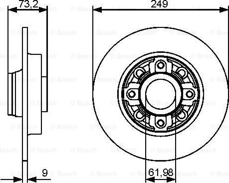 BOSCH 0 986 479 388 - Гальмівний диск autozip.com.ua