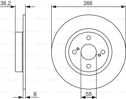 BOSCH 0 986 479 335 - Гальмівний диск autozip.com.ua