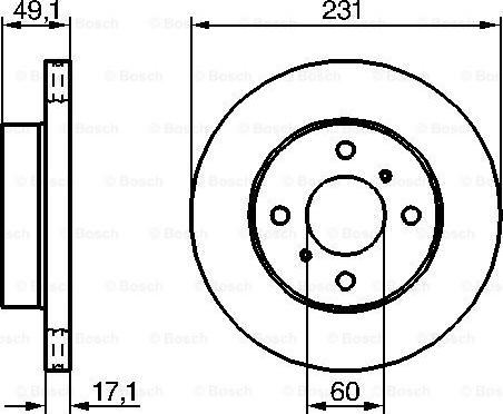 BOSCH 0 986 479 241 - Гальмівний диск autozip.com.ua