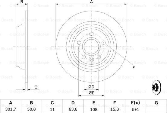 BOSCH 0 986 479 254 - Диск тормозной FORD FOCUS. KUGA. MONDEO IV задн. пр-во Bosch autozip.com.ua