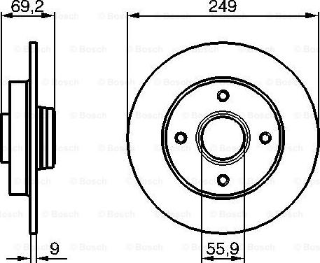 BOSCH 0 986 479 255 - Гальмівний диск autozip.com.ua
