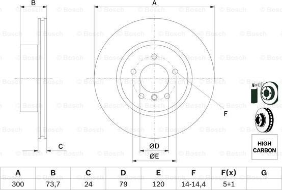 BOSCH 0 986 479 216 - Гальмівний диск autozip.com.ua