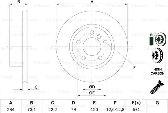 BOSCH 0 986 479 213 - Гальмівний диск autozip.com.ua