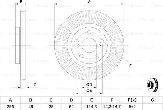 BOSCH 0 986 479 768 - Гальмівний диск autozip.com.ua