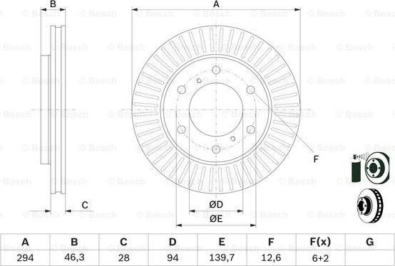 BOSCH 0 986 479 704 - Гальмівний диск autozip.com.ua