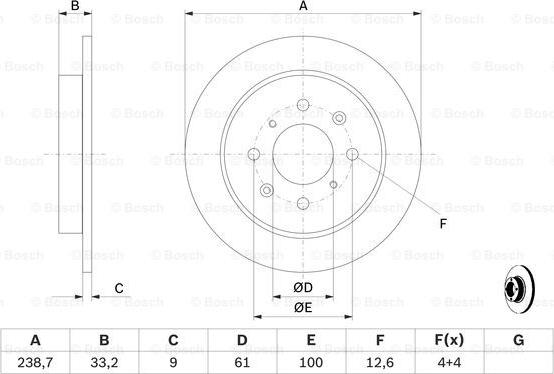 BOSCH 0 986 479 739 - Гальмівний диск autozip.com.ua