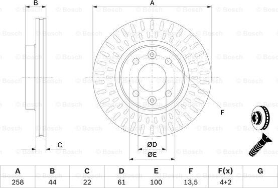 BOSCH 0 986 479 A86 - Гальмівний диск autozip.com.ua