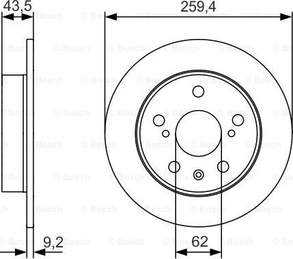 BOSCH 0 986 479 C44 - Гальмівний диск autozip.com.ua