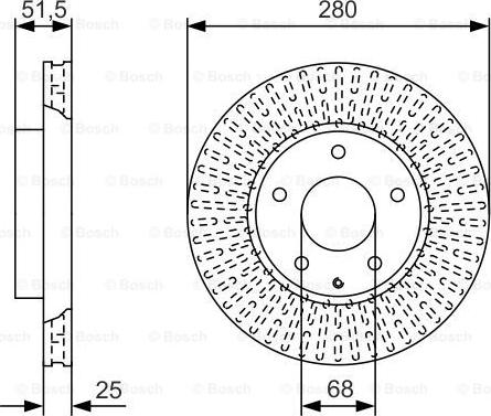 BOSCH 0 986 479 C36 - Гальмівний диск autozip.com.ua