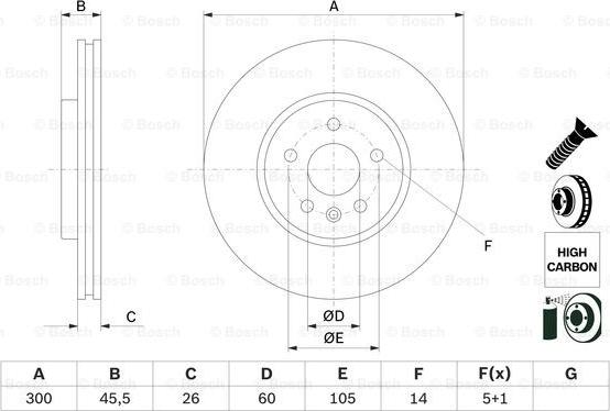 BOSCH 0 986 479 D93 - Гальмівний диск autozip.com.ua