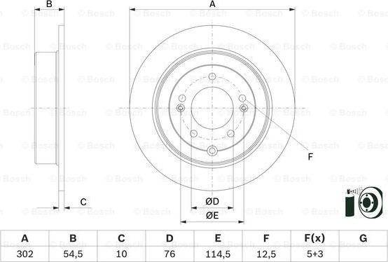 BOSCH 0 986 479 E45 - Гальмівний диск autozip.com.ua