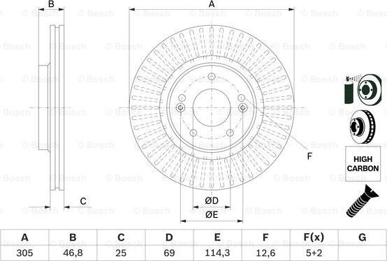 BOSCH 0 986 479 E42 - Гальмівний диск autozip.com.ua