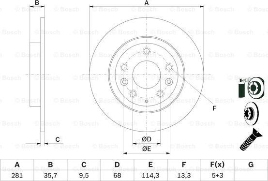 BOSCH 0 986 479 E55 - Гальмівний диск autozip.com.ua