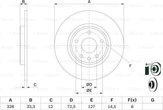 BOSCH 0 986 479 E57 - Гальмівний диск autozip.com.ua