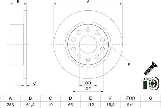 BOSCH 0 986 479 E00 - Гальмівний диск autozip.com.ua