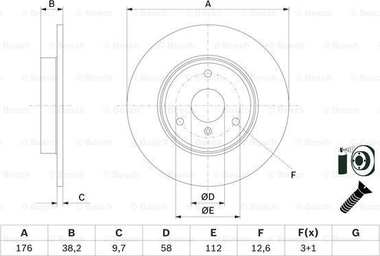 BOSCH 0 986 479 E74 - Гальмівний диск autozip.com.ua