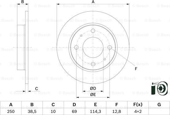 BOSCH 0 986 479 E70 - Гальмівний диск autozip.com.ua